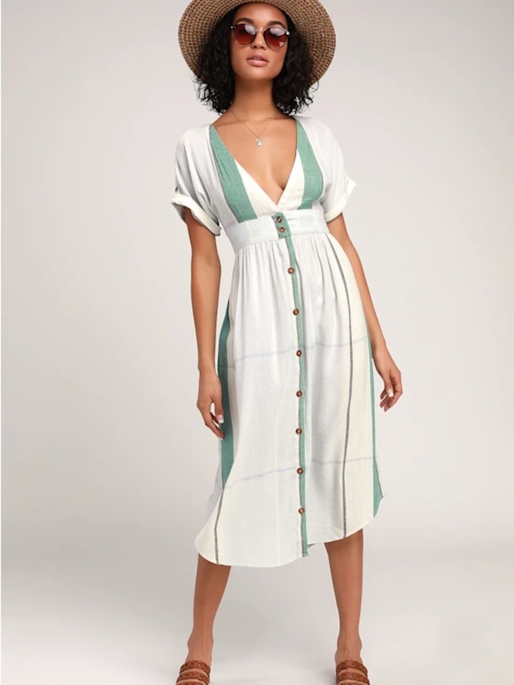 O’Neill Reid Striped Midi Dress Size S